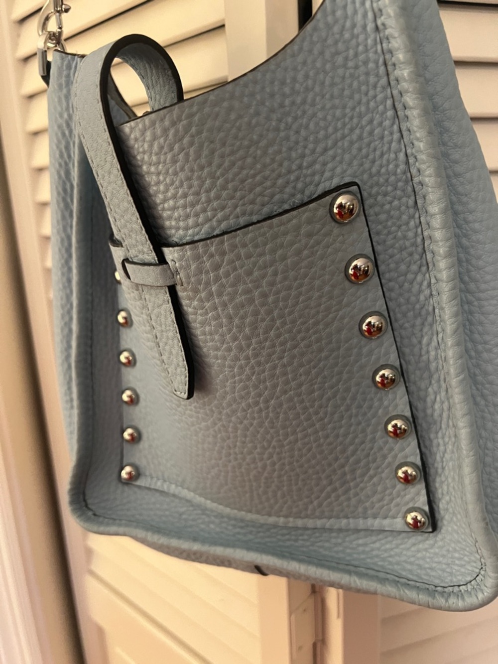 Like NEW pristine Rebecca Minkhoff Blue Pebbled Leather Crossbody bag